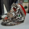 Xmas Gift New Year Gift Yemeni Aqeeq Akik Haqeeq Sterling Silver Ring Blood Red