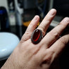 Xmas Gift New Year Gift Yemeni Aqeeq Akik Haqeeq Sterling Silver Ring Blood Red