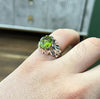 Valentine Gift Natural Peridot Sterling Silver Stone Ring Real Peridot Ring