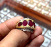 Kabli Blood Red Ruby Stone Ring Afghanistan Natural Afghani Kabli Ruby Ring Mens