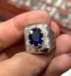 Royal Blue Natural African Untreated Blue Sapphire Gemstone Ring Real Sapphire