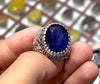 Big Old Rare Natural African Blue Sapphire Ring Original Big Neelam Stone Ring