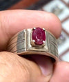 Natural Ruby Stone Fashion Ring Red Ruby Stone Ring For Men Real Ruby Fine Ring