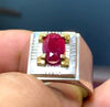 Ruby Stone Fashion Ring Silver Ruby Stone Fine Ring kabli Afghani Ruby Ring Mens