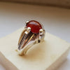 Original Yemeni Aqeeq Ring Real Agate Ring Yamani Haqeeq Akik Ring Blood Red