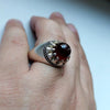 Dark Blood Red Yemeni Yamani Yamni Aqeeq Akik Haqeeq Sterling Silver Ring 925