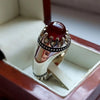 Dark Blood Red Yemeni Yamani Yamni Aqeeq Akik Haqeeq Sterling Silver Ring 925