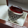 Xmas Gift Christmas Gift Blood Red Yemeni Aqeeq Sterling Silver Handmade Ring