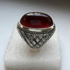 Xmas Gift Christmas Gift Blood Red Yemeni Aqeeq Sterling Silver Handmade Ring