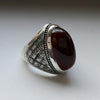 Xmas Gift Christmas Gift Blood Red Yemeni Aqeeq Sterling Silver Handmade Ring