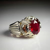 Tanzania Ruby Sterling Silver Ring Xmas Gift Genuine Ruby Fine Silver Ring Mens