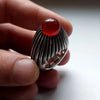 Blood Red Yemani Akik Fine Silver Ring Yamani Akik Xmas Gift Yamni Aqeeq Stone