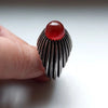 Blood Red Yemani Akik Fine Silver Ring Yamani Akik Xmas Gift Yamni Aqeeq Stone