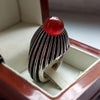 Blood Red Yemani Akik Fine Silver Ring Yamani Akik Xmas Gift Yamni Aqeeq Stone