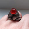 Blood Red Yemani Akik Fine Silver Ring Yamani Akik Xmas Gift Yamni Aqeeq Stone