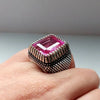 Xmas Gift Purple Topaz Sterling Silver Ring Christmas Topaz Silver Ring For Mens