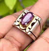 Natural Certified Purplish Ruby Stone Ring From Afghanistan Real Certified Ruby