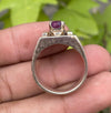 Natural Certified Purplish Ruby Stone Ring From Afghanistan Real Certified Ruby