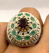 Real Garnet Original Zambian Emerald Zamurd Stone Ring Silver A Christmas Gift