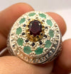 Real Garnet Original Zambian Emerald Zamurd Stone Ring Silver A Christmas Gift