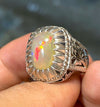 White Fire Water Opal Ring Ethiopian Fire Water Opal Ring Untreated Opal Ring