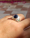 African Dark Royal Blue Sapphire Sterling Silver 925 Ring Real Sapphire Ring Men