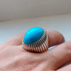 Xmas Gift Neeshapuri Feroza Sterling Silver Ring Real Feroza Fine Silver Ring