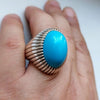 Xmas Gift Neeshapuri Feroza Sterling Silver Ring Real Feroza Fine Silver Ring