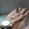 Xmas Gift Christmas Gift Men Yellow Zard Aqeeq Yemeni Chalcedony Silver 925 Ring