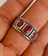 Natural African Untreated Red Ruby Stone Sterling Silver Ring Mother's Day Gift