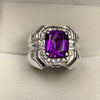 Purple Amethyst Stone Silver Ring Real Natural Original Amethyst Silver Ring 925