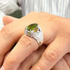 Natural Peridot Stone Sterling Silver Ring Real Peridot Ring Original Peridot