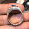 Top Quality Ceylon Sapphire Silver Ring Natural Ceylon Neelam Sapphire Ring Mens