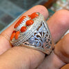 Multi Coral Natural Gemstone Ring Original Coral Marjan Ring Real Coral Men Ring