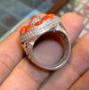 Multi Coral Natural Gemstone Ring Original Coral Marjan Ring Real Coral Men Ring