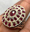 Mens Original Untreated African Ruby Multi Stone Ring Real Yaqoot Ruby Ring Mens