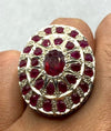 Mens Original Untreated African Ruby Multi Stone Ring Real Yaqoot Ruby Ring Mens