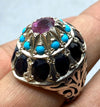 African Ruby Stone With Original Turquoise Feroza African Sapphire Stone Ring