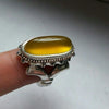 Original Yellow Zard Aqeeq Sterling Silver Ring Real Zard Yellow Silver Ring Men