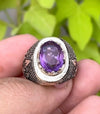 Original Emethest Stone Ring Unique Design Top Quality Real Amethyst Stone Ring