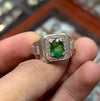 Zambian Mens Emerald Ring Zambian Emerald Fashion Ring Zambian Emerald Fine Ring