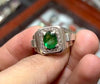 Zambian Mens Emerald Ring Zambian Emerald Fashion Ring Zambian Emerald Fine Ring