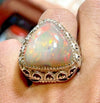 Big Size Natural Ethiopian Fire Opal Ring Unheated Untreated Original Gemstone