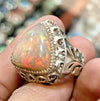 Big Size Natural Ethiopian Fire Opal Ring Unheated Untreated Original Gemstone