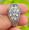 Top Quality Swiss London Blue Topaz Ring Original Natural Mens Blue Topaz Ring