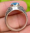 Top Quality Swiss London Blue Topaz Ring Original Natural Mens Blue Topaz Ring