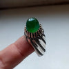 Xmas Gift Real Greenish Aqeeq Akik Haqeeq Yamani Sterling Silver Ring Shia Ring