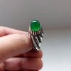 Xmas Gift Real Greenish Aqeeq Akik Haqeeq Yamani Sterling Silver Ring Shia Ring