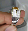 Ceylon Yellow Sapphire Pukhraj Stone Sterling Silver 925 Ring Ceylon Neelam Ring