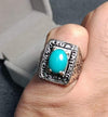 Original Feroza Stone Sterling Silver Ring Real Genuine Neeshapuri Feroza Ring